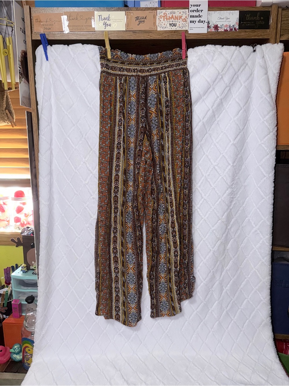 Kingston Striped Wide-Leg Palazzo Pants - Brown & Tan